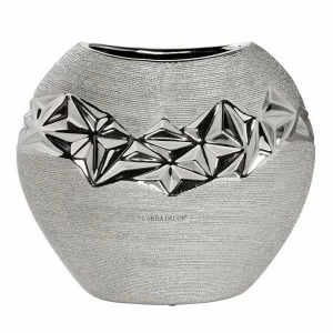 Ваза для цветов серебро 22 см GARDA DECOR - 00-3830418 Серебро