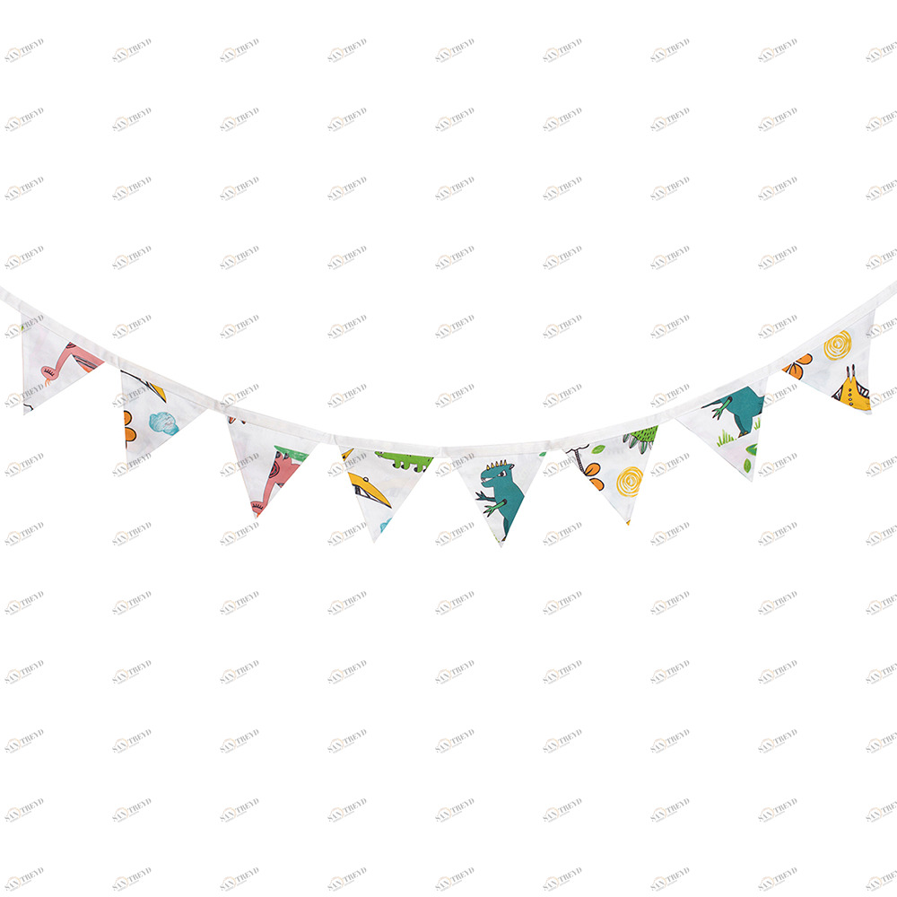 Гирлянда из 8 флажков Dino VAMVIGVAM DINO 282170 Красный;желтый;зеленый Santreyd