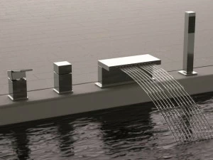 Rubinetterie Mariani Комплект для ванны на 4 отверстия с переключателем и ручным душем Polar 236-pa