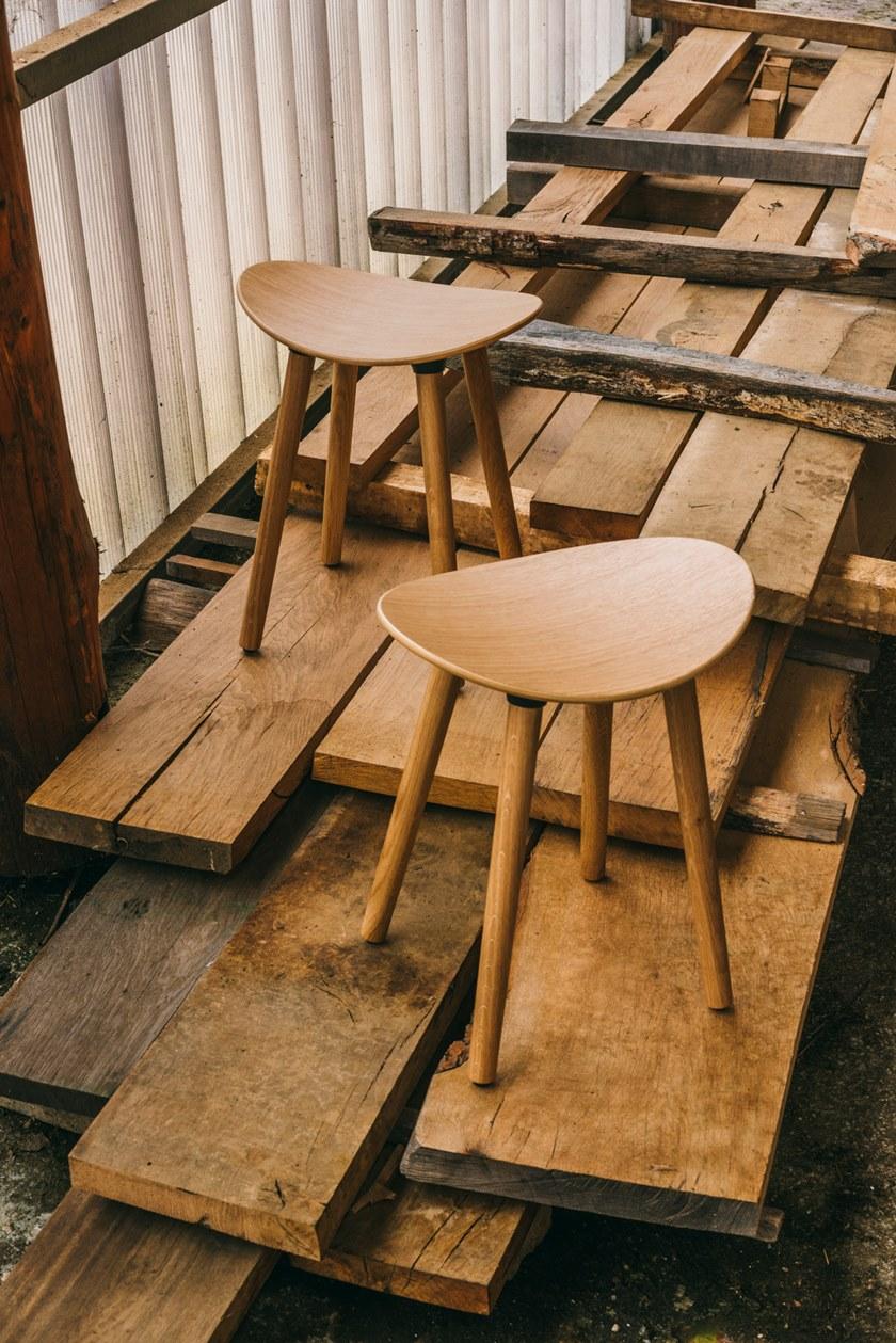 ENEA Высокий деревянный табурет с подставкой для ног Coma wood sun-id-1396047 - Вид №3