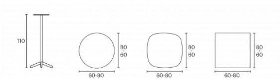 ENEA Высокий стол с алюминиевым основанием и столешницей из hpl Lottus tables sun-id-1446367 - Вид №5