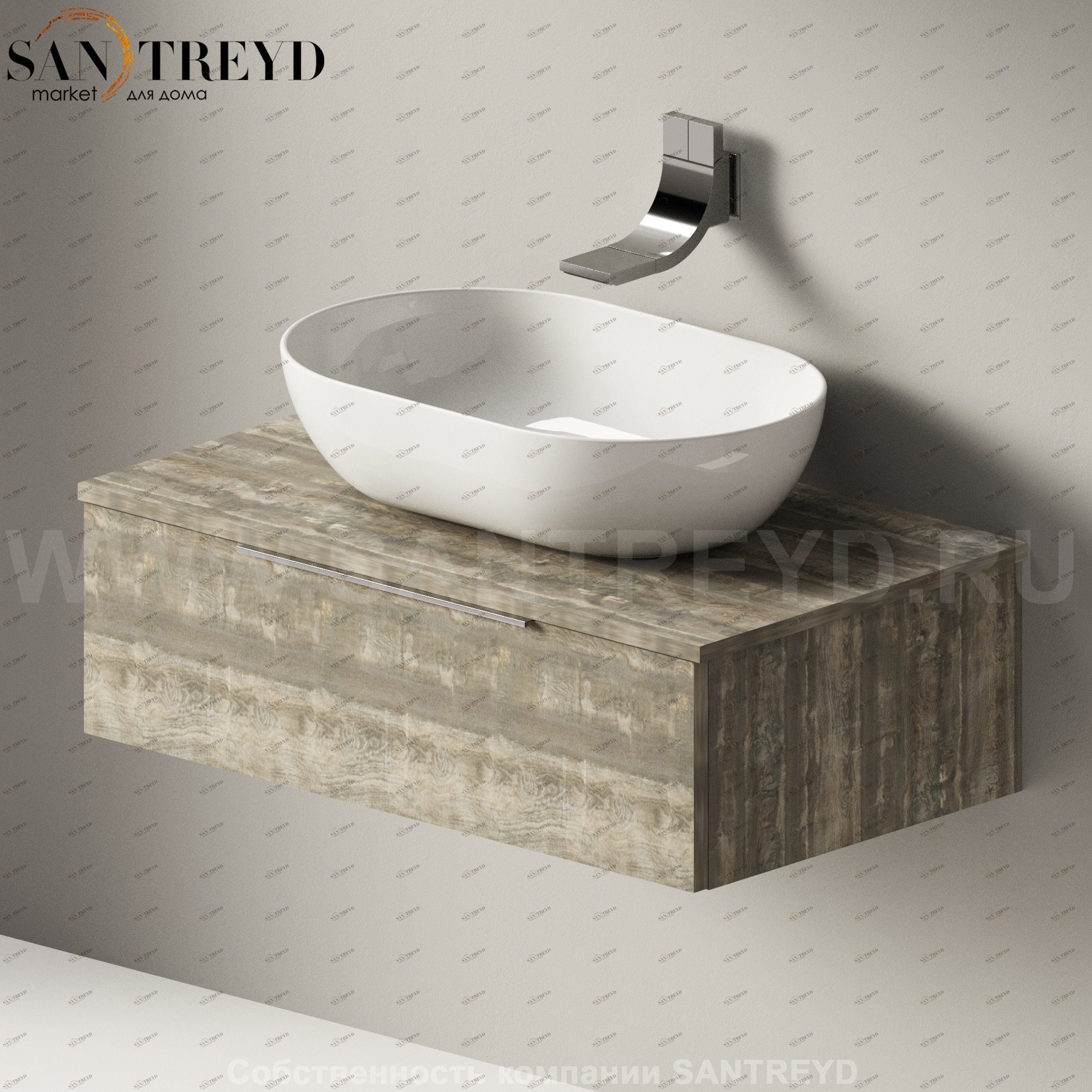 Flaminia BOX Настенная тумба для раковины 85 см с 1 ящиком BX993.WE Ceramica Flaminia BX993WE