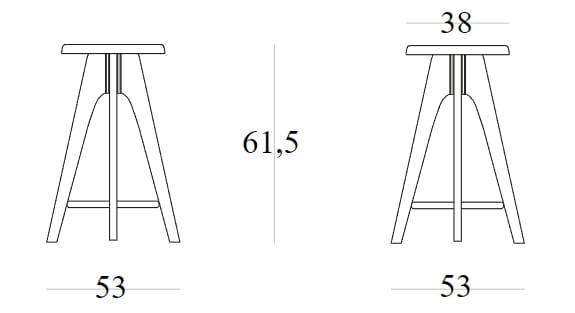 Высокий деревянный табурет с подставкой для ног SIPA Tommy ARCH-00124714 - Вид №3