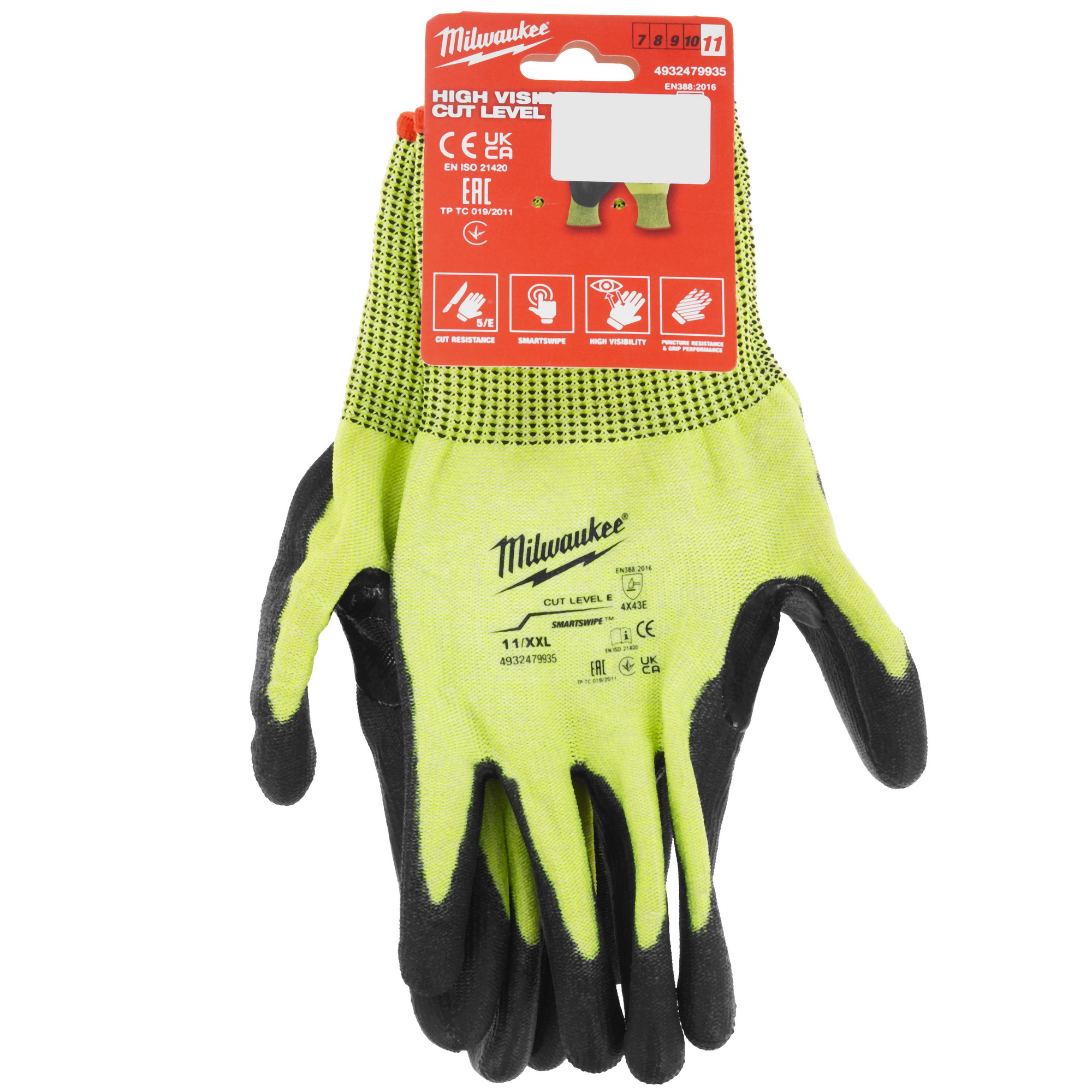 Перчатки трикотажные Milwaukee Hi-Vis Cut level 5/E 11/XXL 5478073 STDN-0073509 - Вид №4
