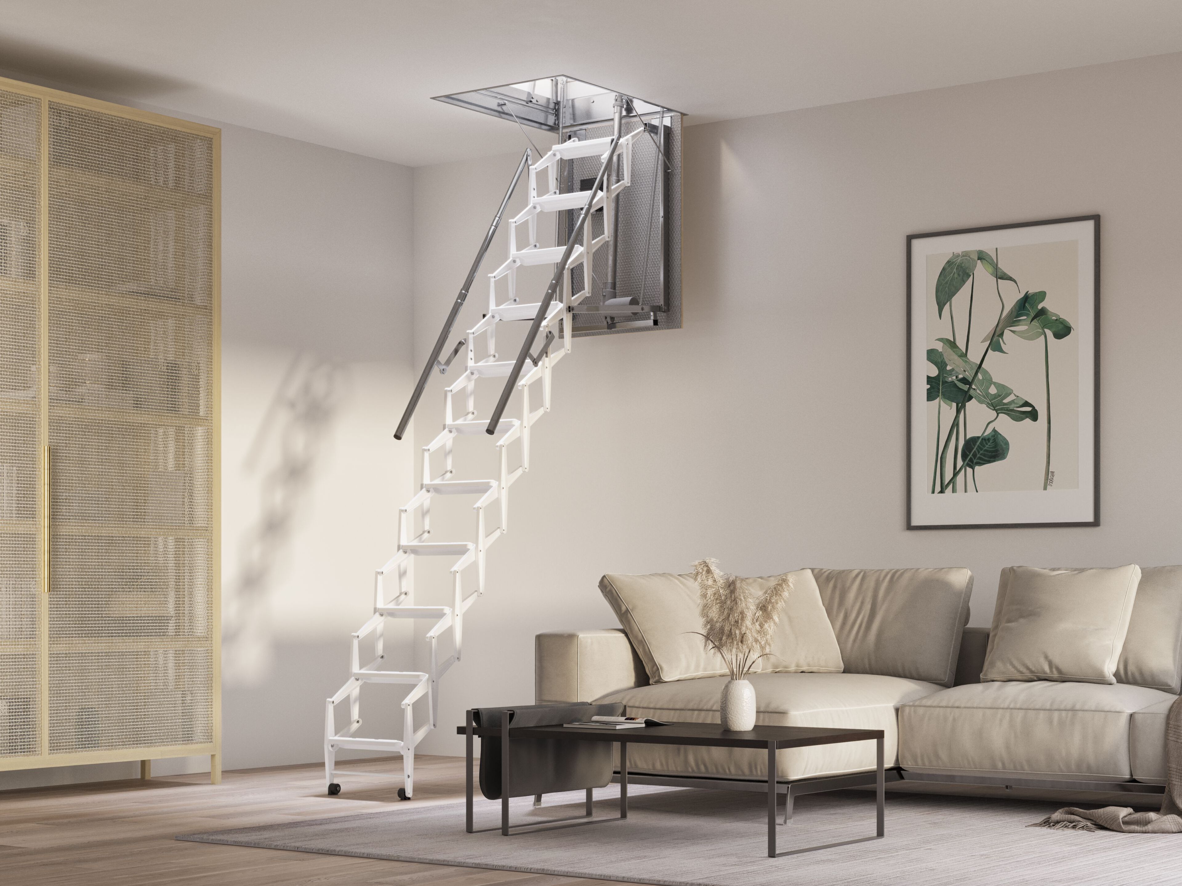 Оцинкованная сталь моторизованная выдвижная лестница Scrigno SIMPLO-MATIC ARCH-00116908