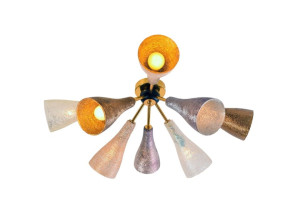 Светодиодный потолочный светильник из металла и стекла