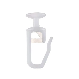 Крючок для штор Atlant 10 см пластик цвет белый 10 шт.