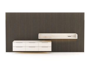 Оборудованный настенный деревянный шпон с письменным столом