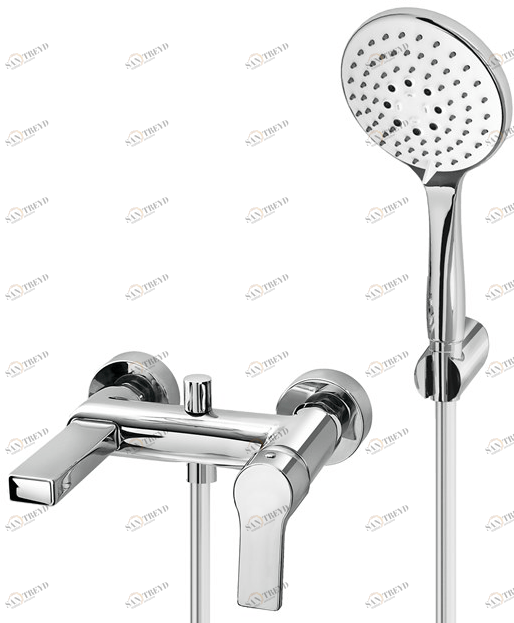 Fir Italia Смеситель для ванны настенный из латуни на 3 отверстия с переключателем New handy 52 5234016