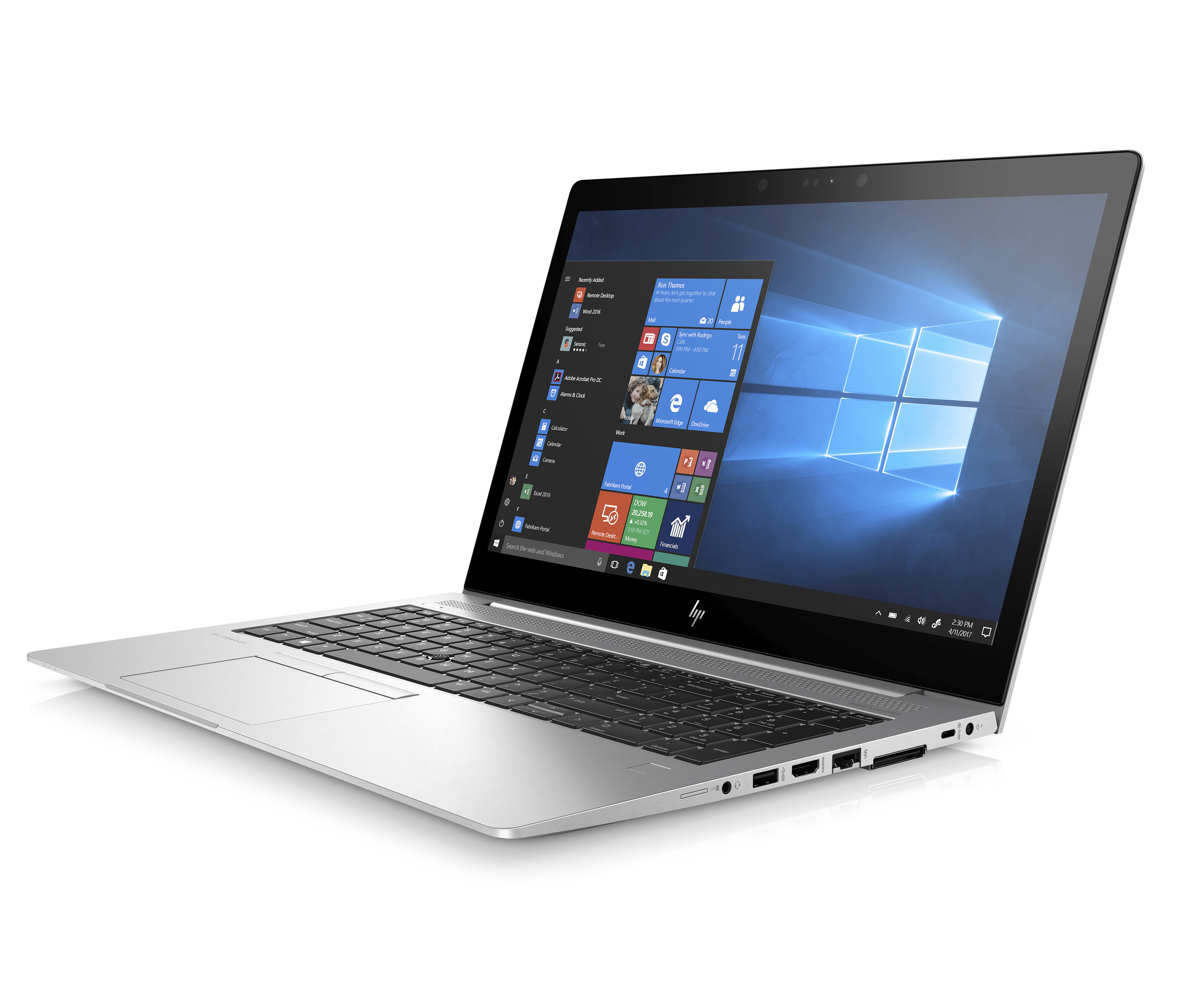3UP43EA#ACB elitebook 755 g5 15.6"(1920x1080)/amd ryzen 7 pro 2700u(2.2ghz)/8192mb/512ssdgb/nodvd/int:amd vega/56whr/war 3y/1.86kg/silver/w10pro + ir cam HP Santreyd  - Вид №1