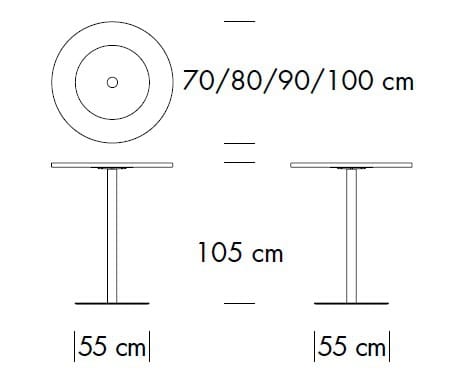 Высокий круглый стол THONET S 1125 ARCH-00105467 - Вид №2