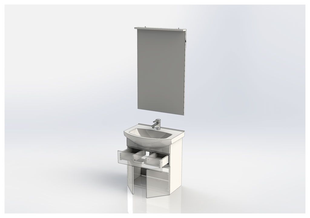 Мебель для ванной Aquanet Ирис 60 белый (1 ящик, 2 дверцы) 00198812 - Вид №12