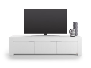 ТВ-шкаф из белого ясеня с распашными дверцами