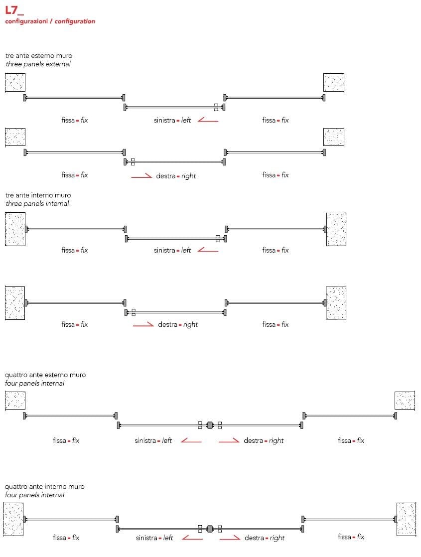Алюминиевая и стеклянная дверь Lualdi раздвижные и поворотные системы из стекла ARCH-00048158 - Вид №7