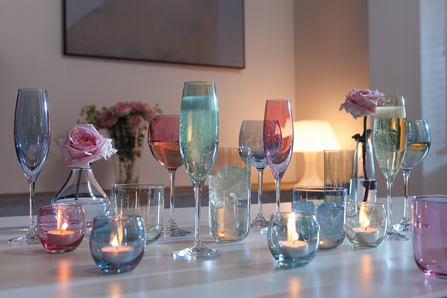 G570-06-294 Набор из 4 подсвечников для чайных свечей polka пастель LSA International  - Вид №1