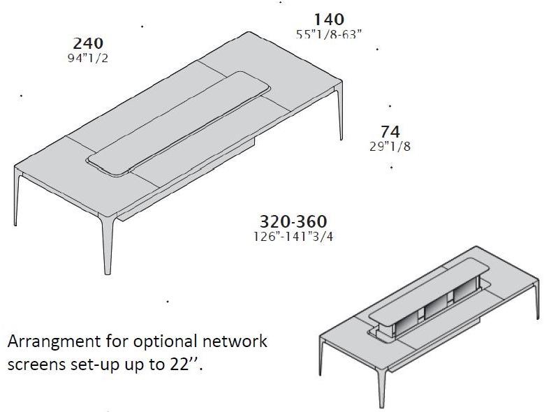ESTEL GROUP Стол для переговоров из керамики с системой управления кабелями Grand more sun-id-1424624 - Вид №6