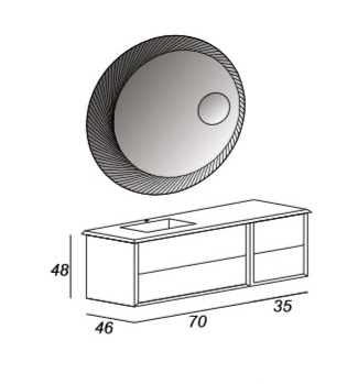 Мебель для ванной CEZARES BELLAGIO 105 Rovere Tabacco - Вид №6