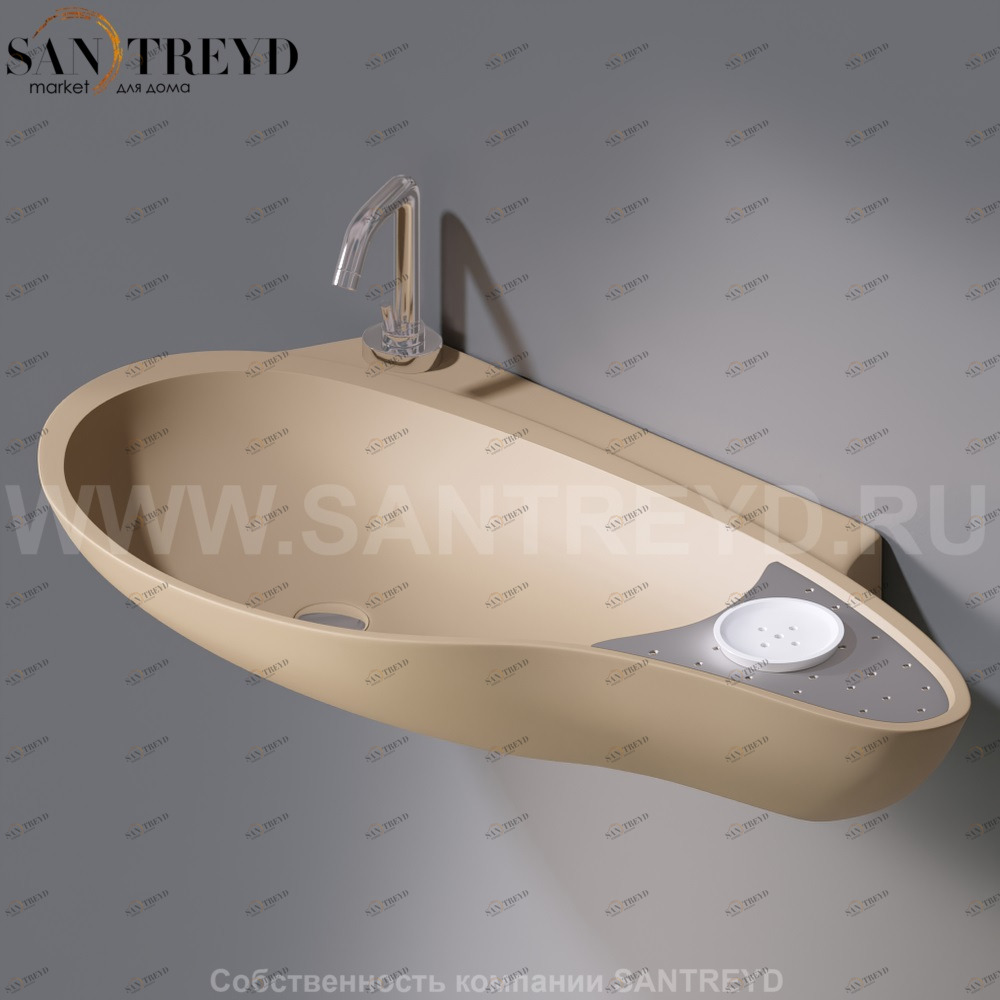 L235T0R1V4..131 Подвесная раковина настенная овальная A. e T. Italia SPOT бежевая AeT ITALIA ACCENT L235T0R1V4.131