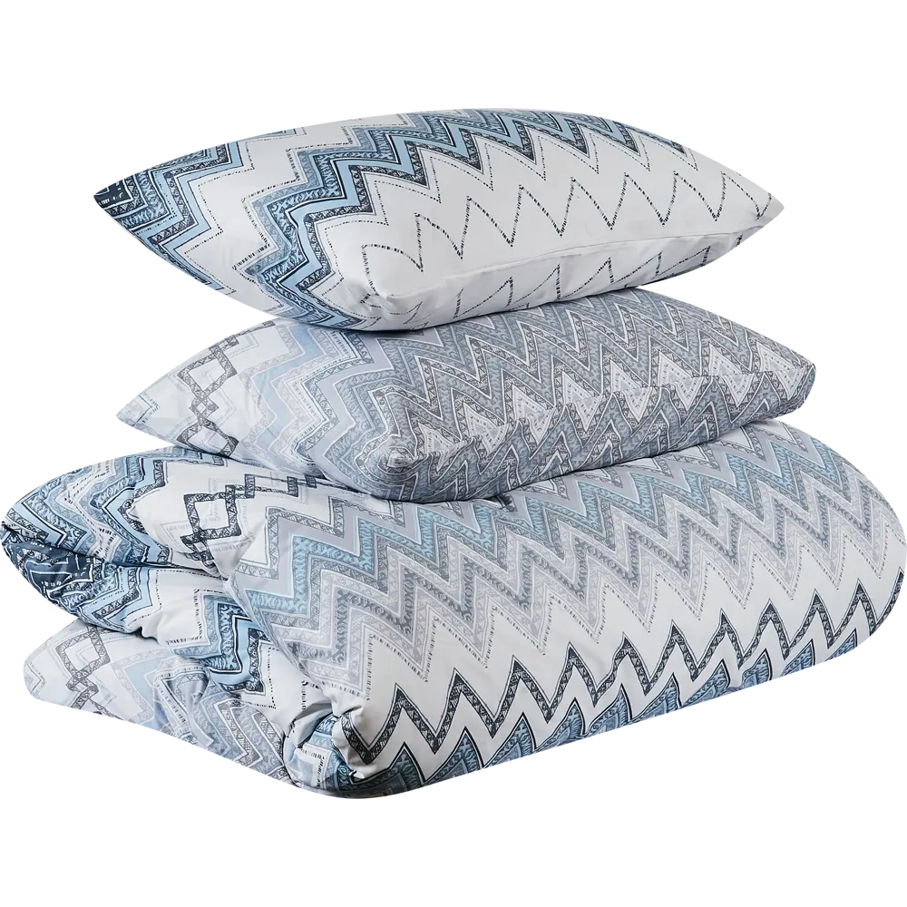 ШУЙСКИЕ СИТЦЫ Дом снов Шеврон Блу - сатиновый комплект постельного белья 89338194 STLM-1047486 - Вид №1