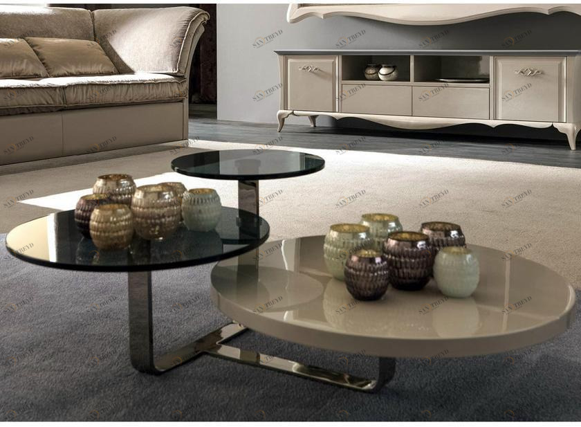 CorteZari Низкий журнальный столик для гостиной Zoe gold 188