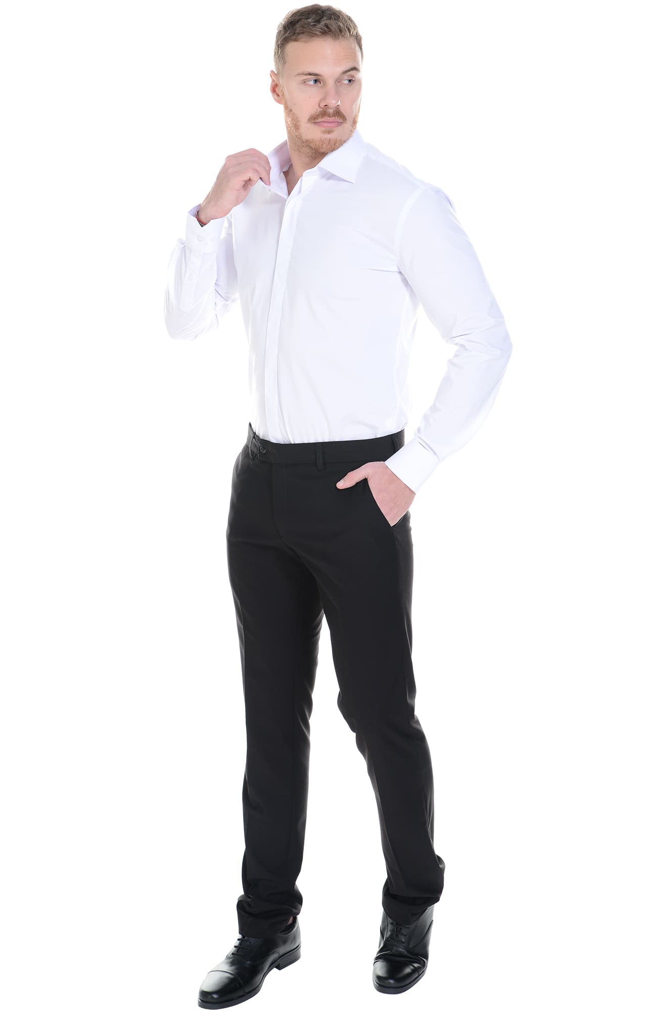 62461 Рубашка мужская  white El-Risto  Корпоративная одежда  размер 39/176-182  - Вид №18