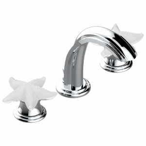 A2C-151M Смеситель устанавливаемый на борту раковины на три отверстия с донным клапаном. Для мрамора Thg-paris Oceania Хром