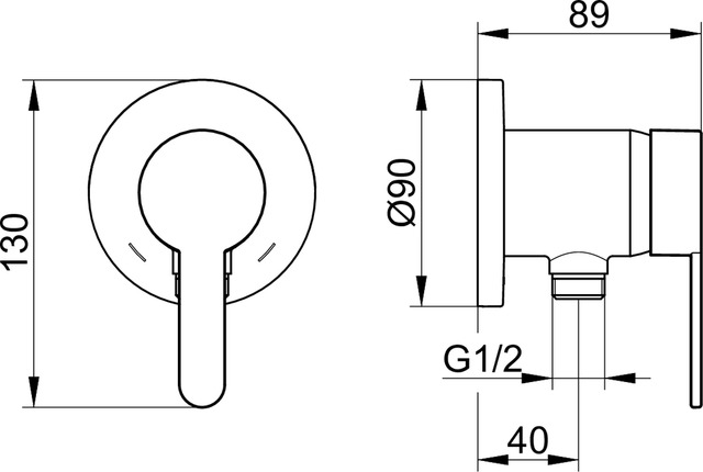 59552370301 Встраиваемый однорычажный смеситель с выводом для шланга DN 15 KEUCO IXMO - Вид №3