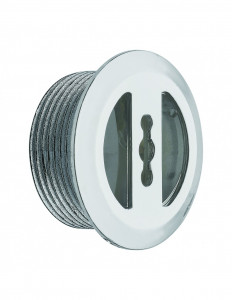 069300 000 00  Накладка перелива Д. 30 мм для умывальника из акрила, нержавеющей стали и полиэстера, затяжка 0/6 мм, Л. 14 мм, переключаемая, хромированная Valentin Хром