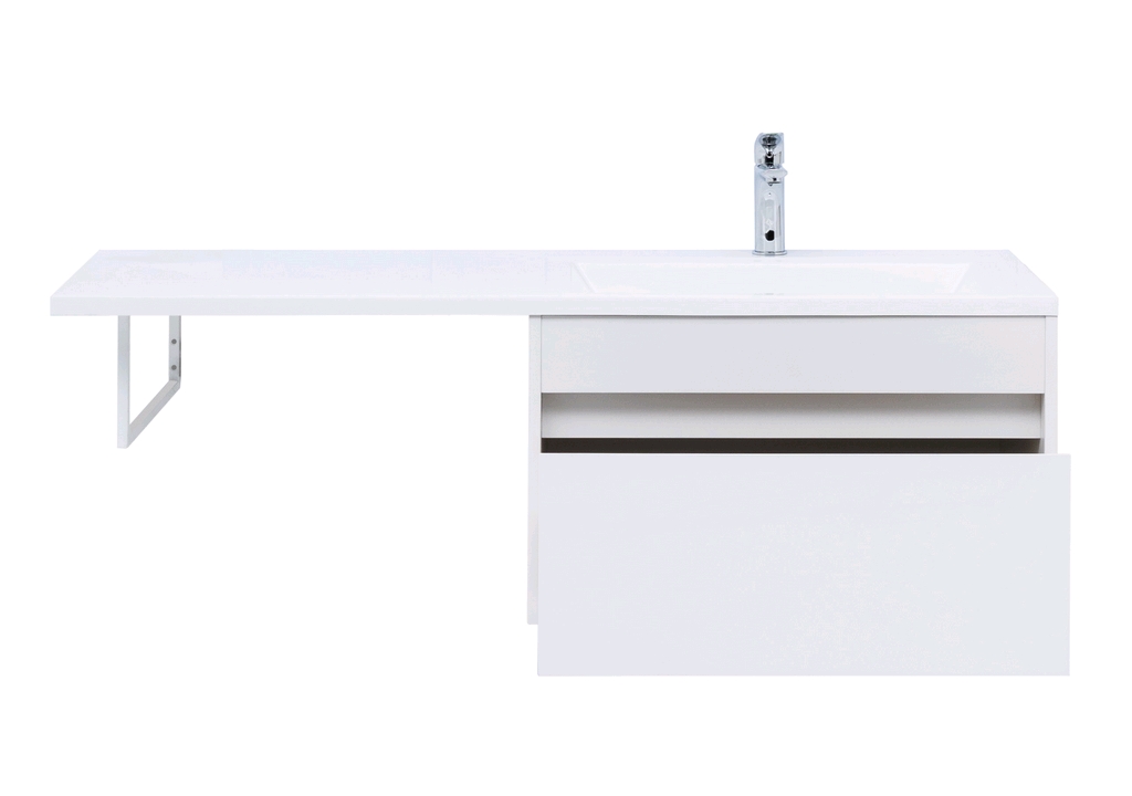 Тумба с раковиной Aquanet Токио 130 R белый (подвесная, 1 ящик) 0023691700235502 - Вид №10