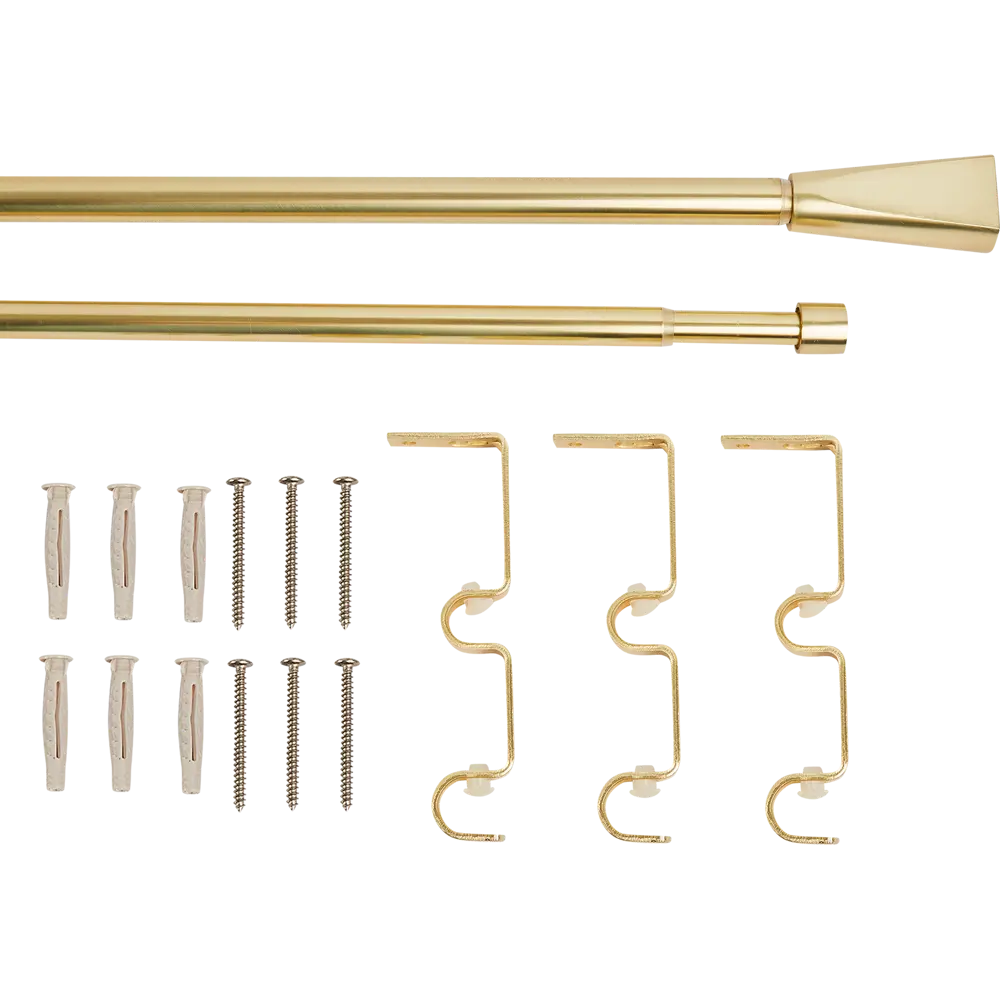 INSPIRE Двухрядный карниз Грани 160-300 см в цвете латунь 84407304 STLM-0049478 - Вид №1