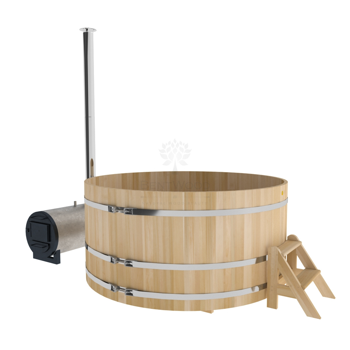 1618 Фурако из кедра D=2.1 с наружной печкой. Высота 1,0м. Исполнение "Премиум". Alyarus 