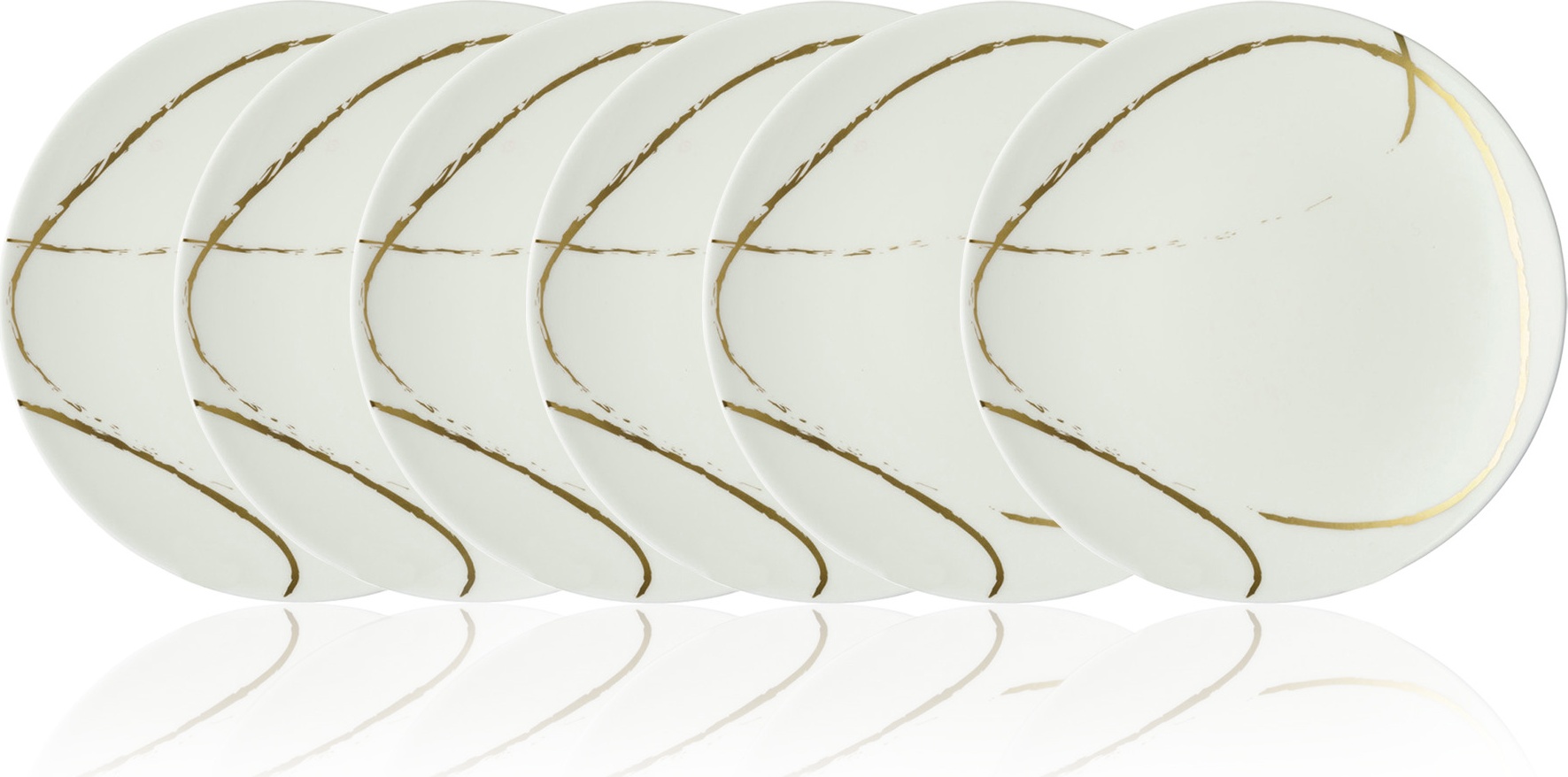 10676157 Royal Crown Derby Набор тарелок закусочных Royal Crown Derby Эскиз. Белый 22см, фарфор, 6шт Фарфор, Керамика 