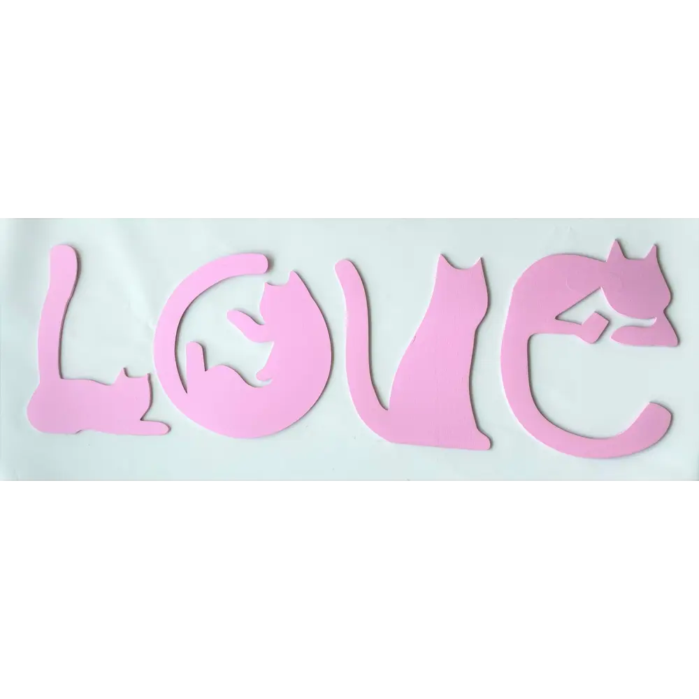 Настенное панно "Котики Love" дерево 70x26 см 85415223 STLM-2021256 Симфония 