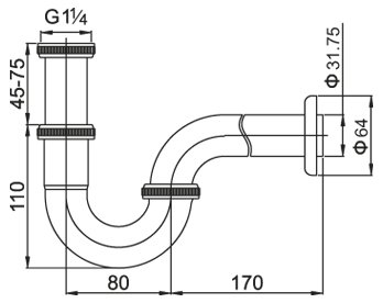 Сифон под раковину Cezares CZR-STC-01 ARTICOLI VARI - Вид №1