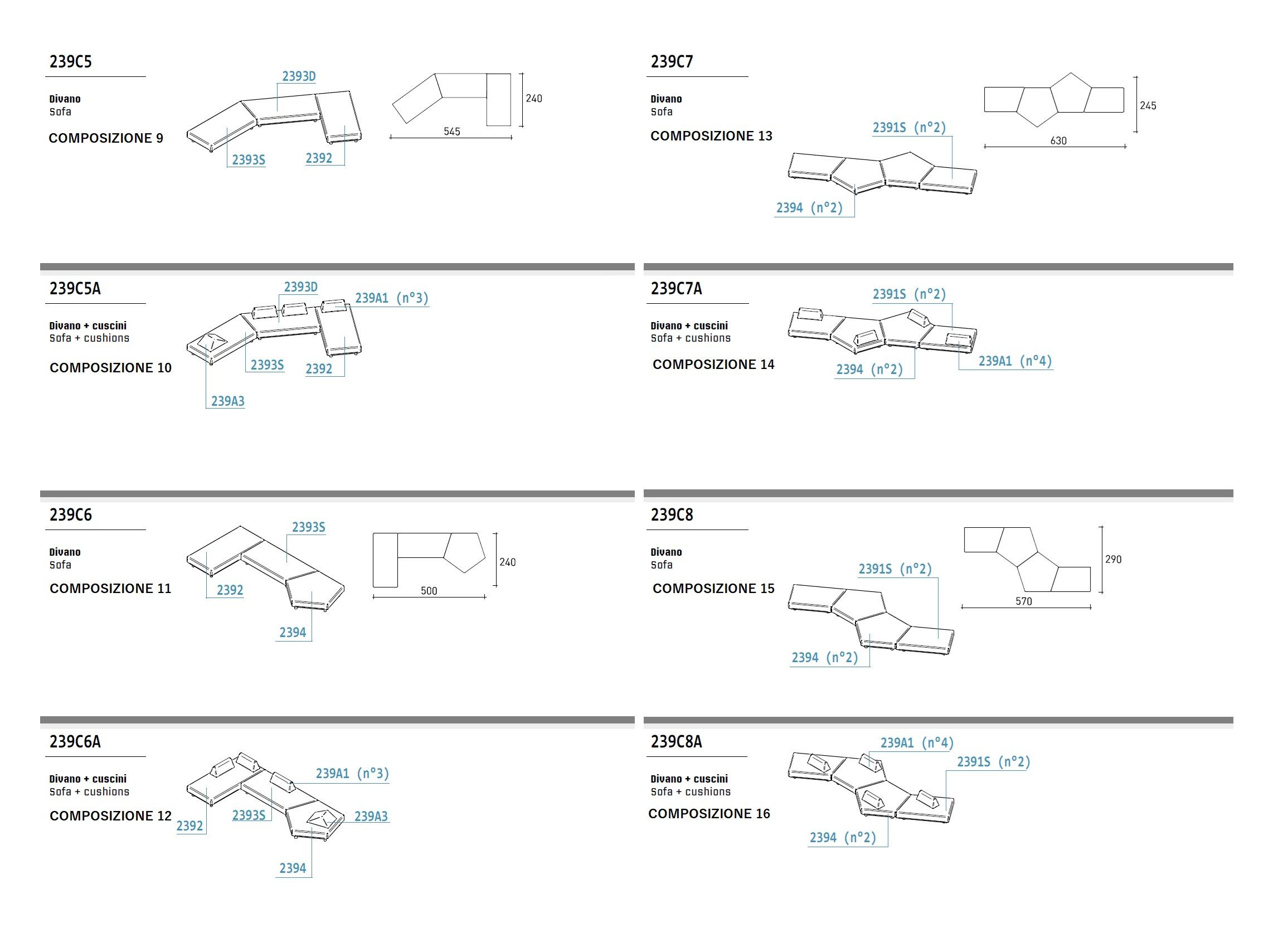 Модульный тканевый диван Varaschin Bento ARCH-00102443 - Вид №16