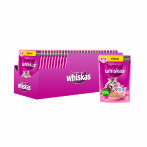 ПР0059387*24 Корм для котят курица паштет пауч 75г (упаковка - 24 шт) WHISKAS