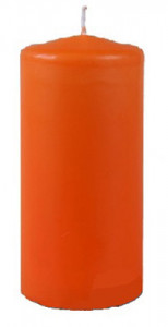 079825 Свеча пеньковая 8 х 20 см 813 г оранжевая Омский Свечной