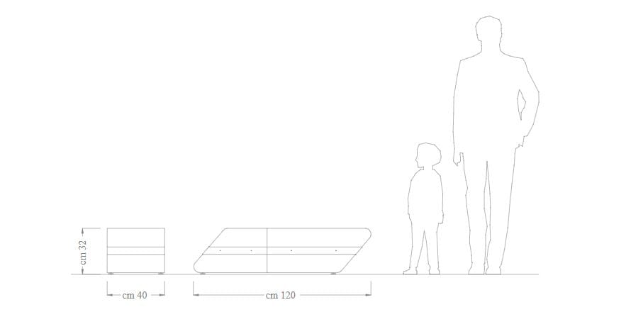 Детская скамейка из оцинкованной стали DIMCAR GOMMINA LA PANCHINA ARCH-00115213 - Вид №2