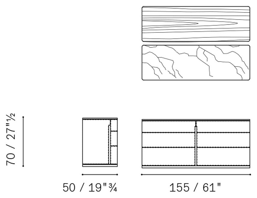 Кожаный комод Poltrona Frau ночь-кровати ARCH-00128034 - Вид №1