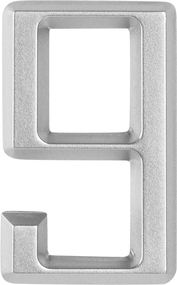 Самоклеящаяся цифра 9 Larvij в стиле хром для маркировки помещений 18284654