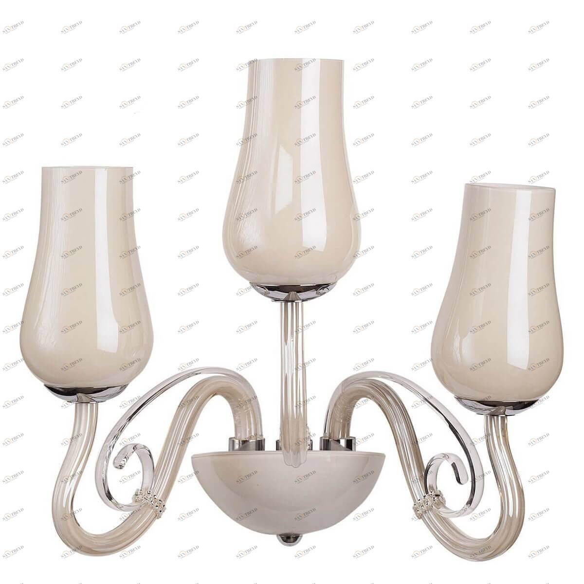 Бра со стеклянным плафоном на 3 лампы бежевое "Элла 2" 483020503 MW-LIGHT ФЛОРИСТИКА 00-3931876 Бежевый 