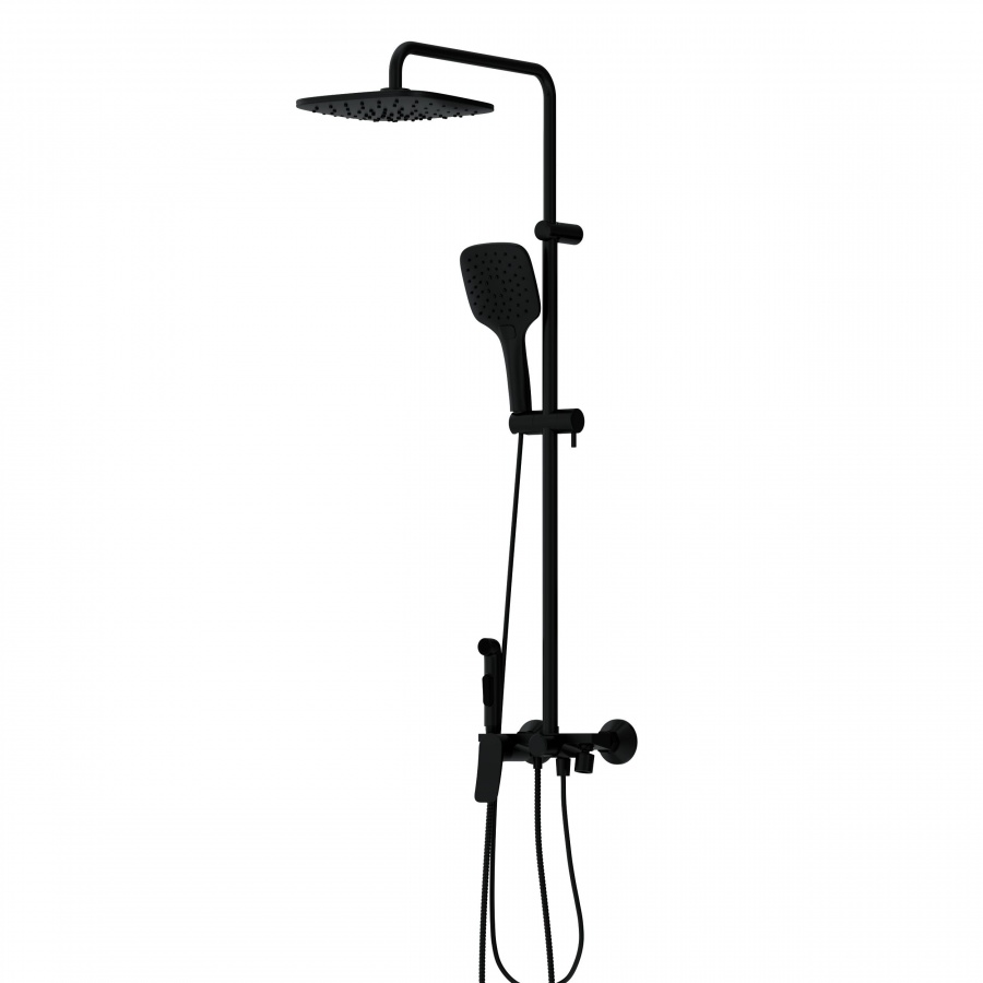 DX220920300 душевая система со смесителем-полкой: верхний душ 230*230мм ручной душ 120мм 3 Damixa Apollo - Вид №6