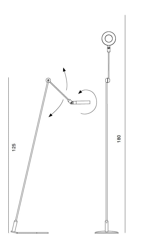 Алюминиевый светодиодный торшер с гибким кронштейном Martinelli Luce l'amica ARCH-00047399 - Вид №3