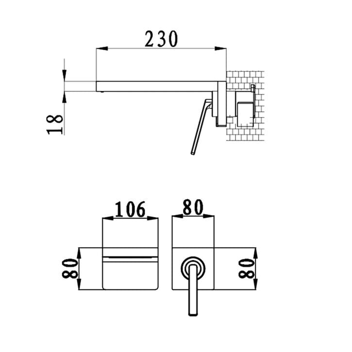 Водопад настенный смеситель для раковины Fontana Showers блеск ARCH-00081732 - Вид №14