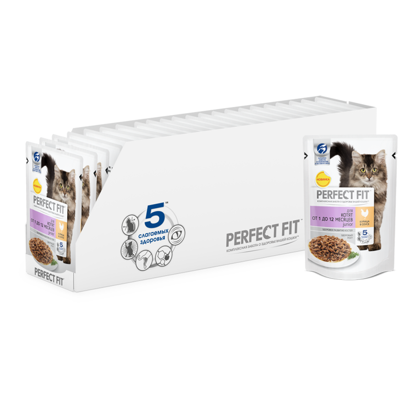 ПР0028915*24 Корм для котят курица пауч 85г (упаковка - 24 шт) Perfect Fit 