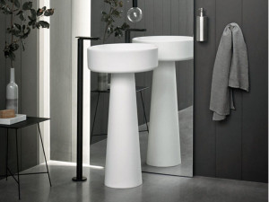 Круглая отдельно стоящая раковина из Cristalplant®