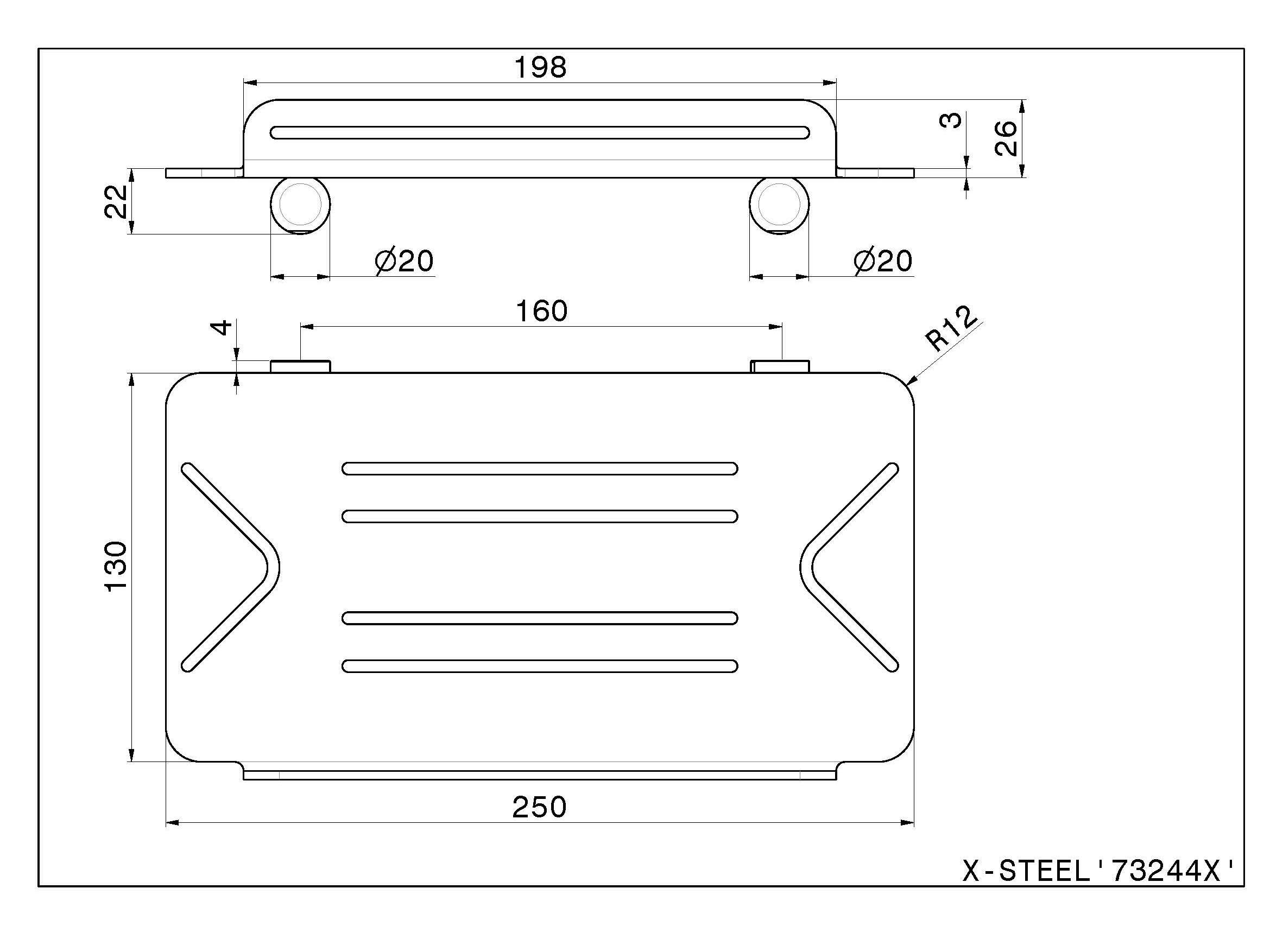 Мыльница из нержавеющей стали для душа и ванны Newform аксессуары X-STEEL 316 ARCH-00088975 - Вид №1
