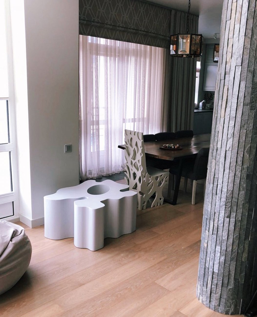 Журнальный столик дизайнерский фигурный беленый дуб 97 см "Пень" от Odingeniy ODINGENIY  178453 Беленый дуб;бежевый  - Вид №4