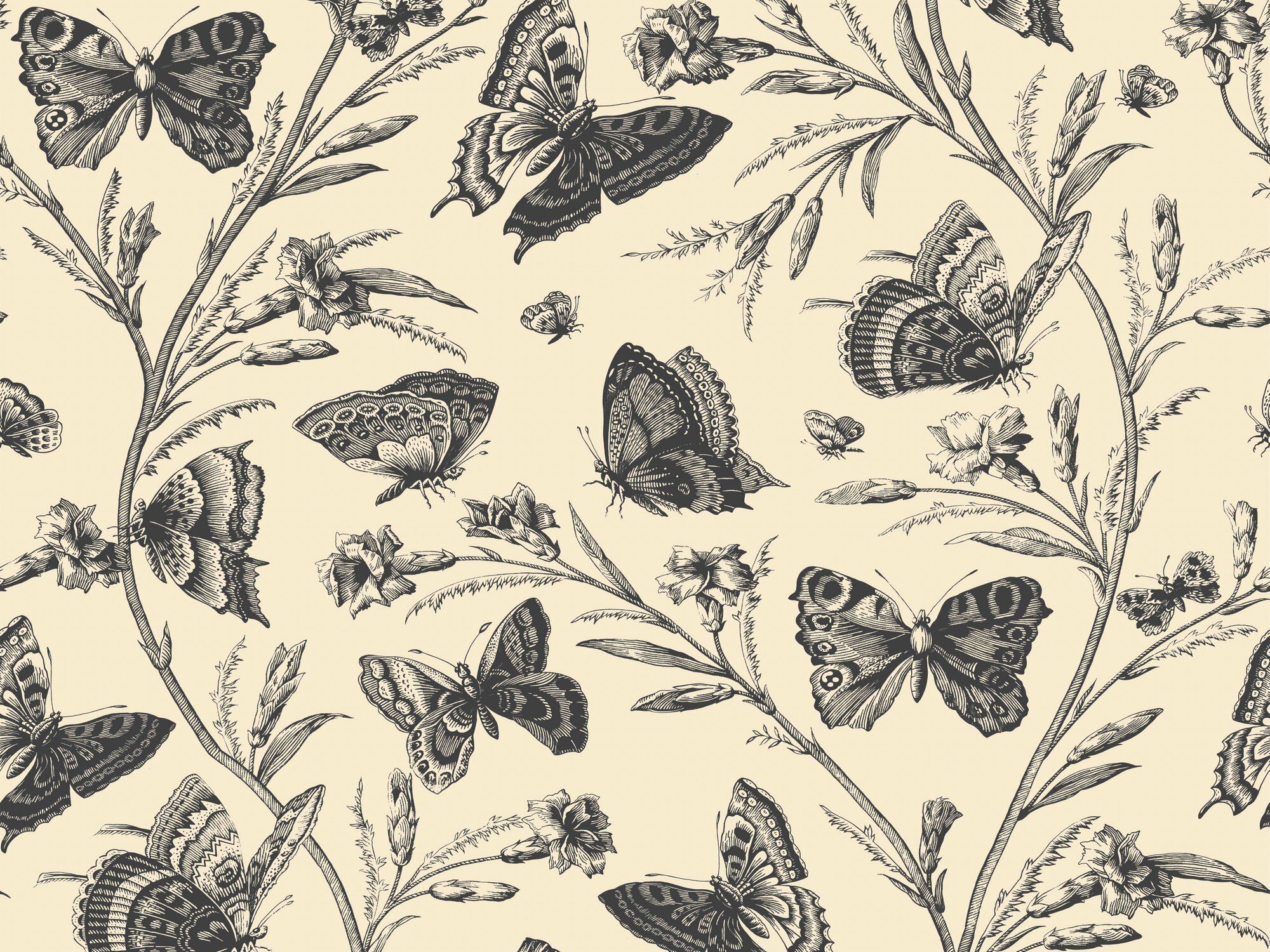 Цветочные узоры нетканые обои LELIEVRE Quenin-Belle Époque ARCH-00007690