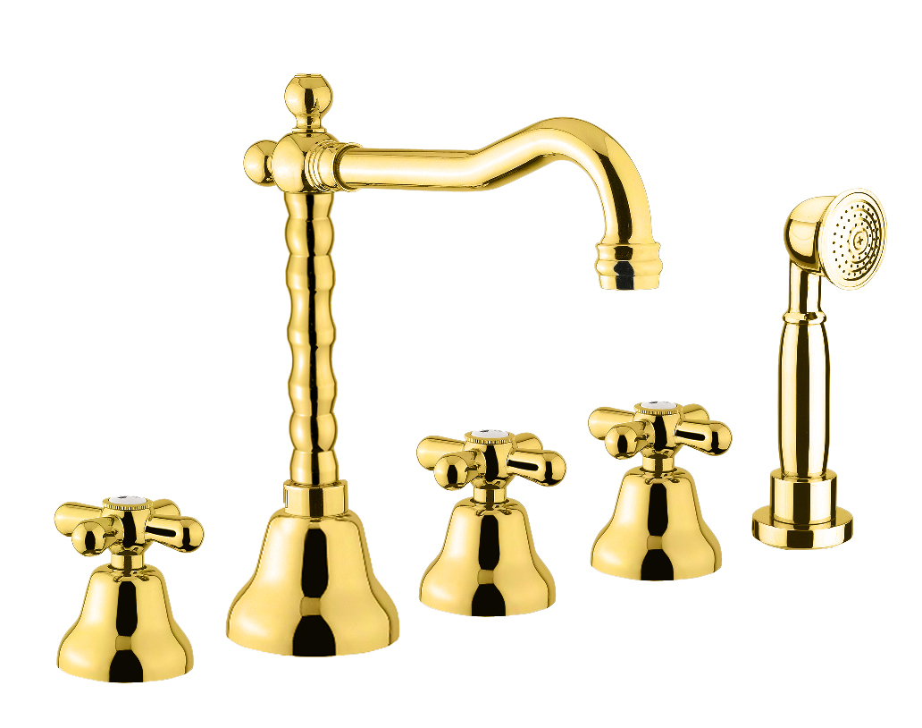 AM730402010 Смеситель на борт ванны , золото Webert Armony